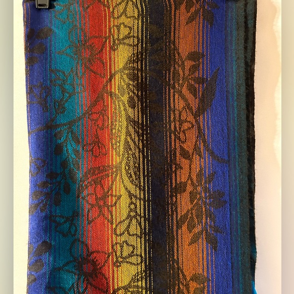 DARK ACADEMIA MULTI COLORED LEAF PRINT OVERSIZED SCARF O/S - Picture 6 of 7